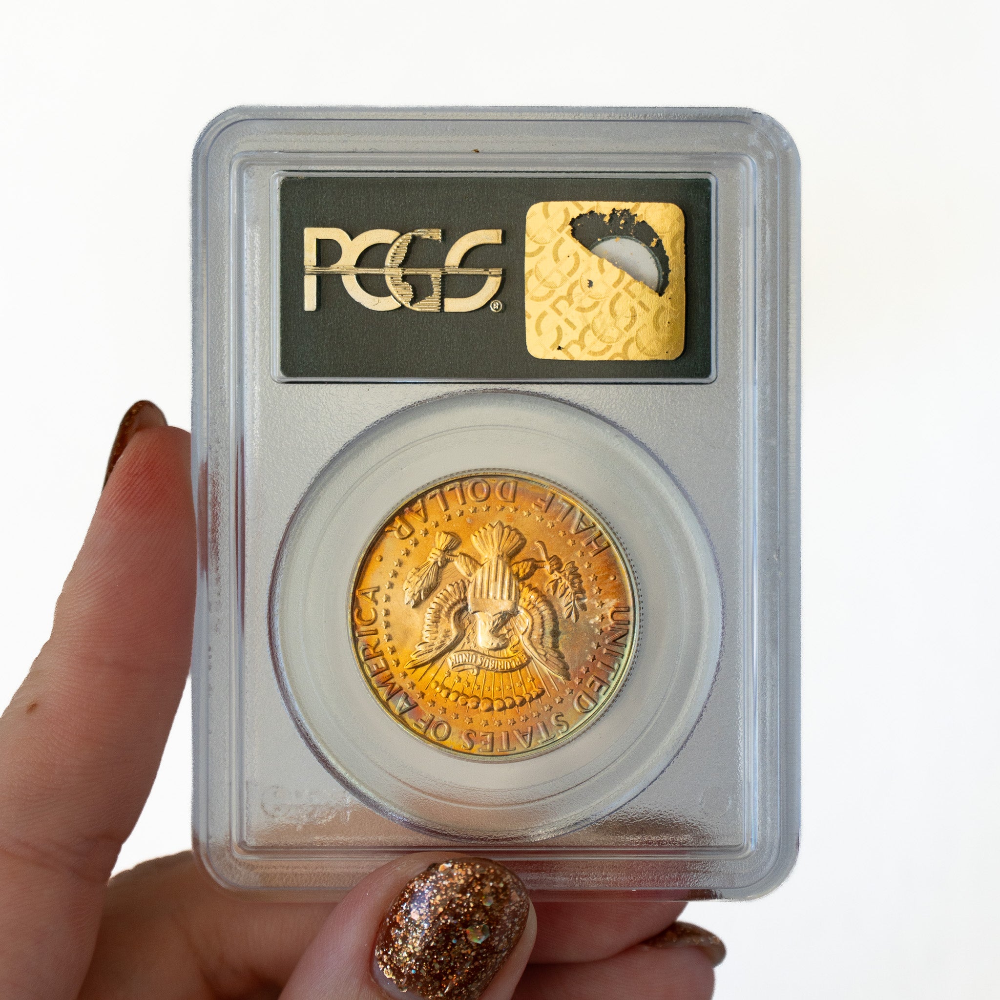 1967 $0.50 Toned Kennedy Half Dollar, SMS - PCGS MS66, OGH