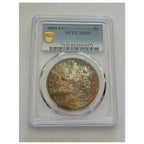 1884 $1.00 Toned Morgan Silver Dollar CC - PCGS MS65